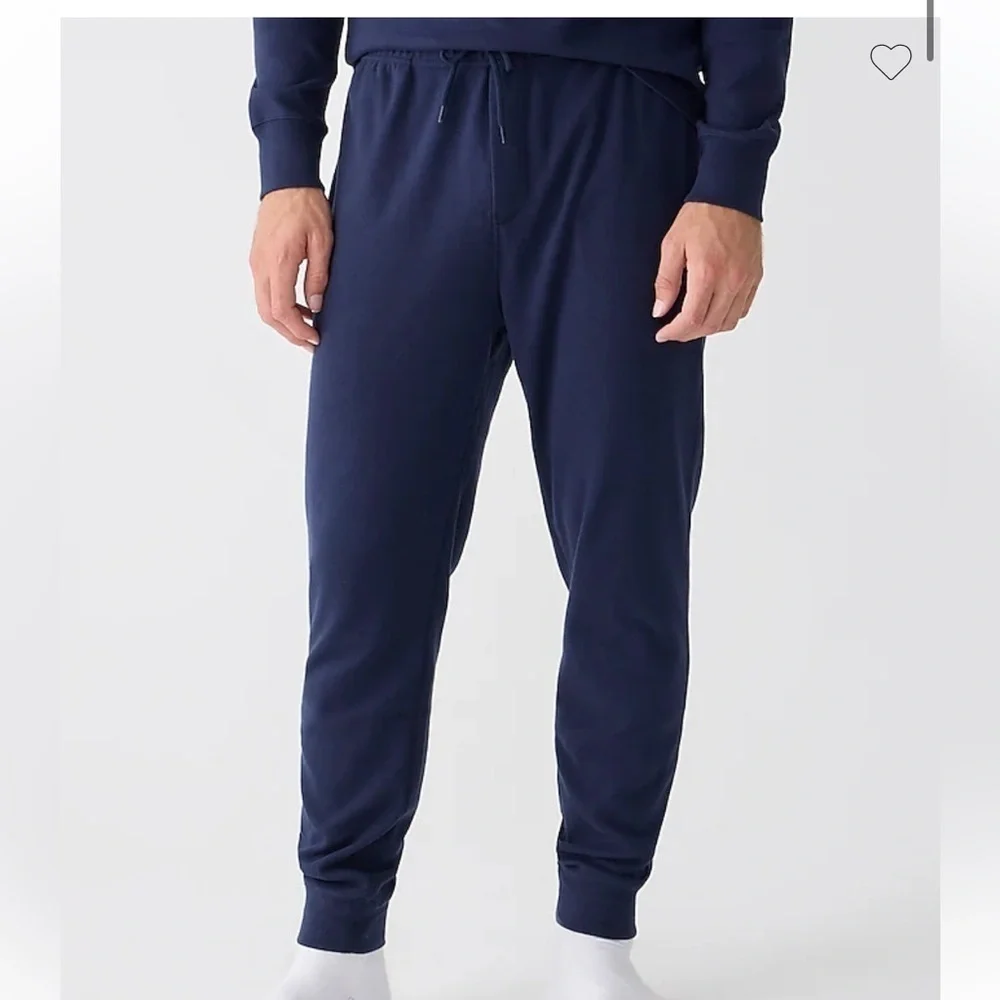 J crew Heritage brushed rib-knit jogger pant navy